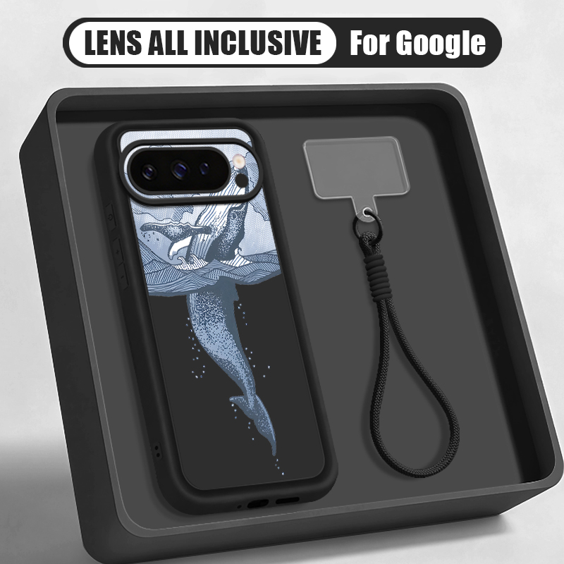 Google Pixel 9 - Casing Tali Pergelangan Tangan Motif Paus